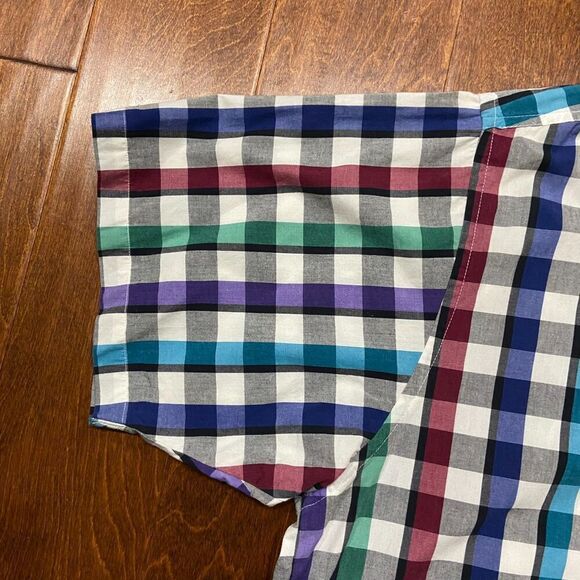 Van Heusen 417 Vintage 90s Multicolor Button Front Shirt Cotton Men's Size XL - Picture 4 of 8